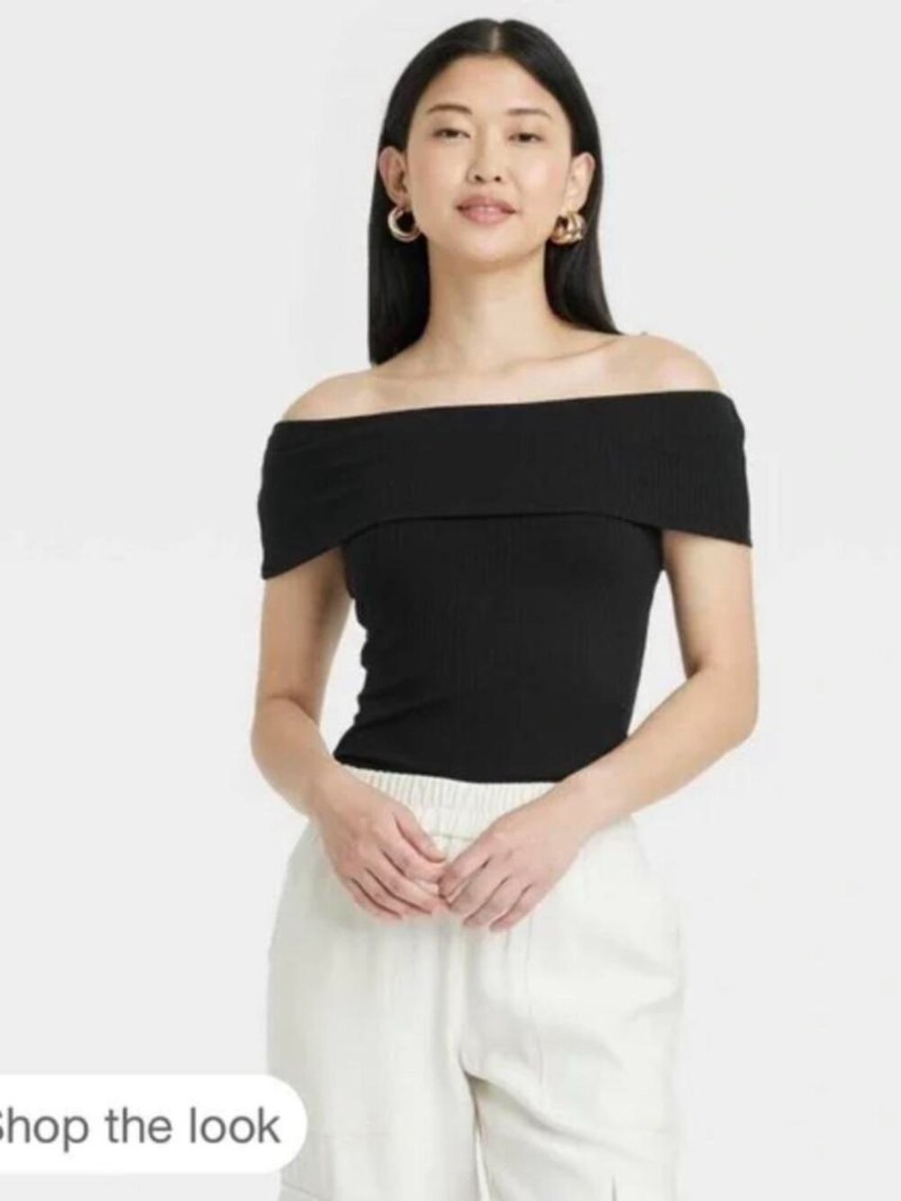 A New Day Black Off-the-Shoulder Top